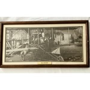 Framed Antique Photo Print Airplane Pilot Early Flying Machine Aviation History